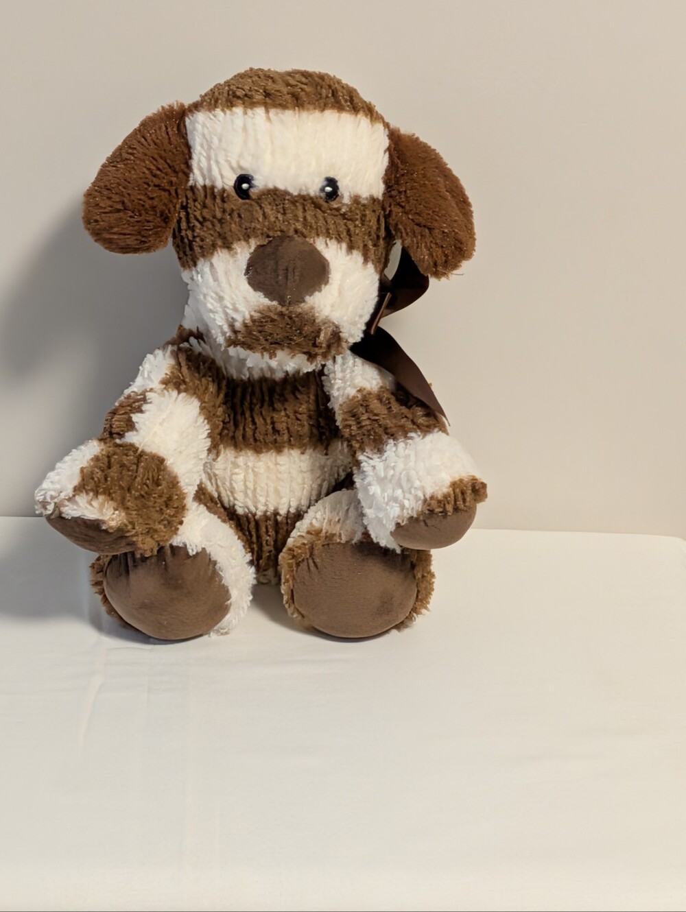 KELLYTOY K. Luxe Baby Striped Sweater Soft Plush Puppy Dog With Rattle 11 Inch
